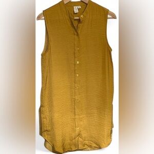 JOIE WOMAN OVERSIZED BUTTON TUNIC MUSTARD/GOLD COLORED SIZE XS